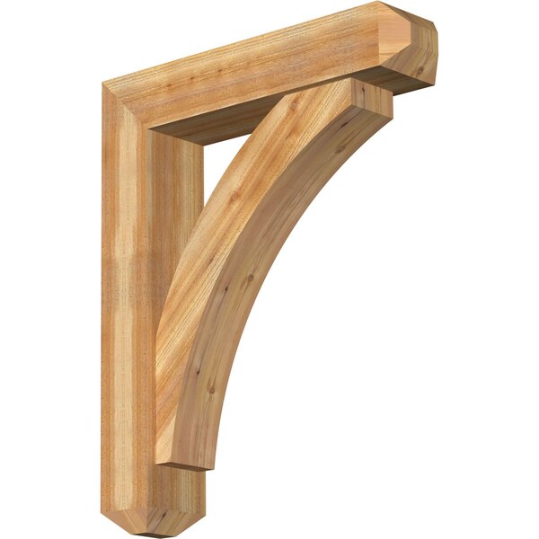 Ekena Millwork Thorton Craftsman Rough Sawn Bracket w/ Offset Brace, Western Red Cedar, 8"W x 36"D x 44"H BKT0806X36X44THR04RWR - main